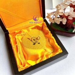 Lá bồ đề chữ Lộc nhũ 24K VIP (có hộp)