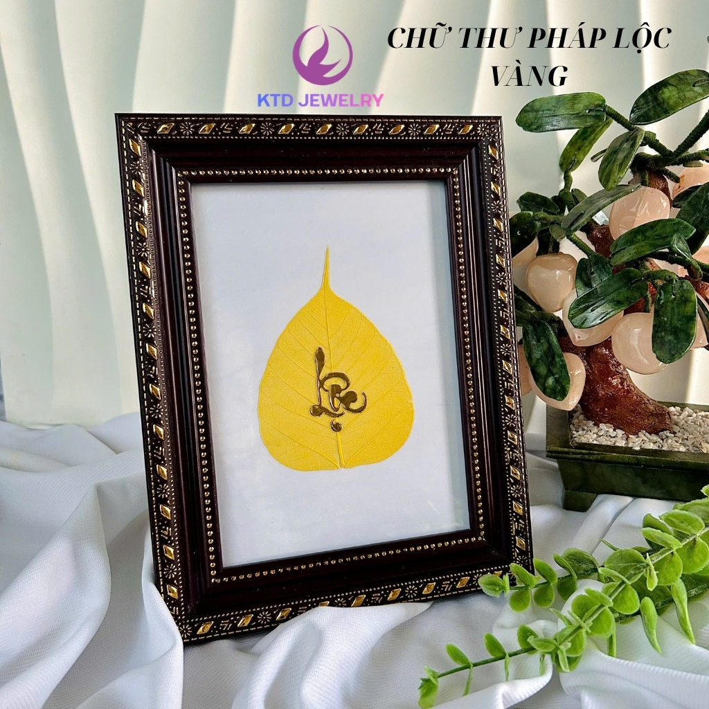 Tranh lá bồ đề chữ Lộc