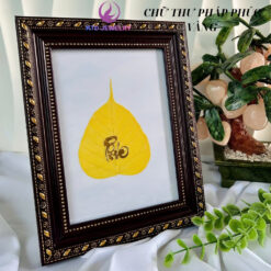 Tranh lá bồ đề chữ Phúc