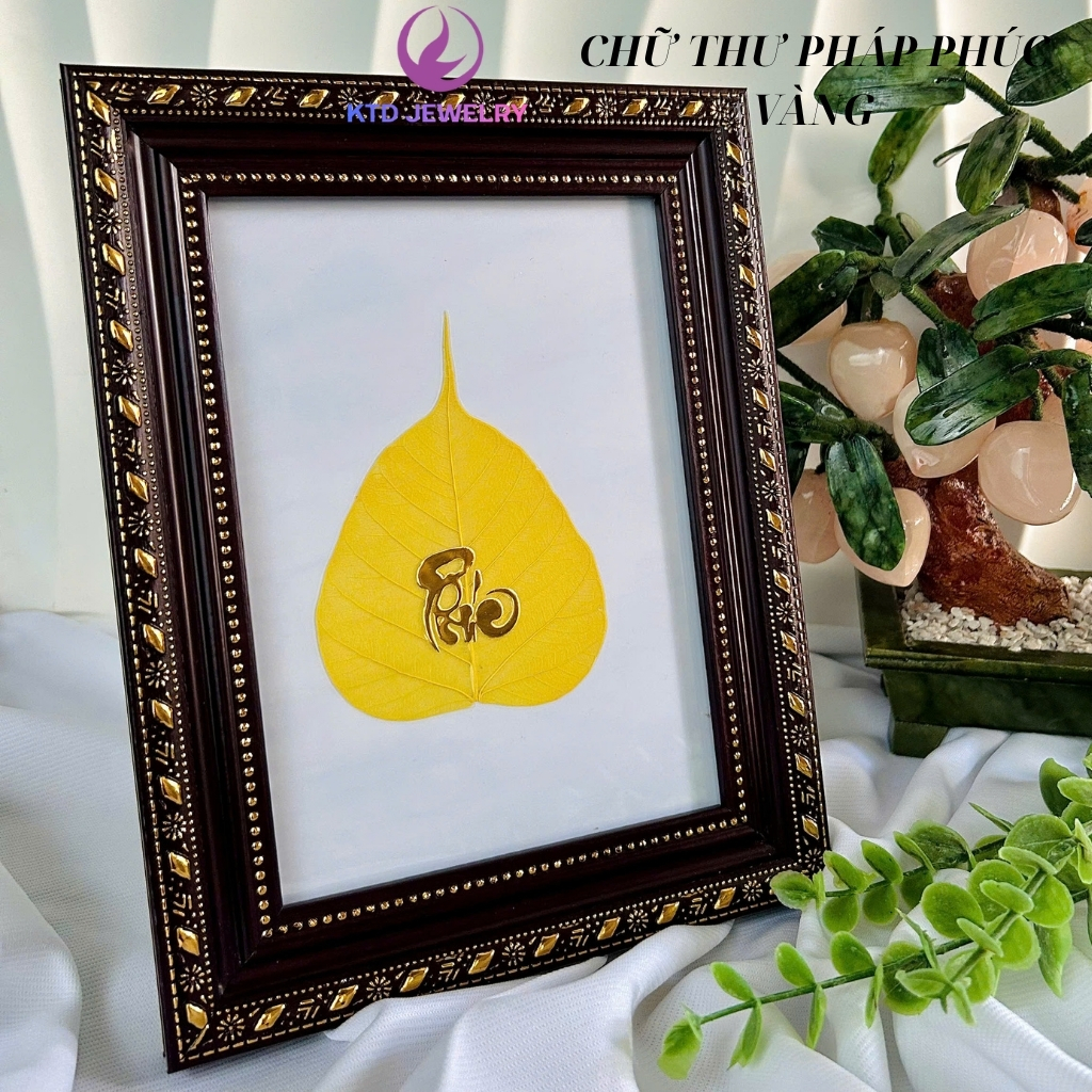 Tranh lá bồ đề chữ Phúc